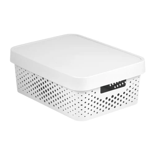 Коробка INFINITY перфорированная с крышкой 11L 4753 белый, норма - фото 1