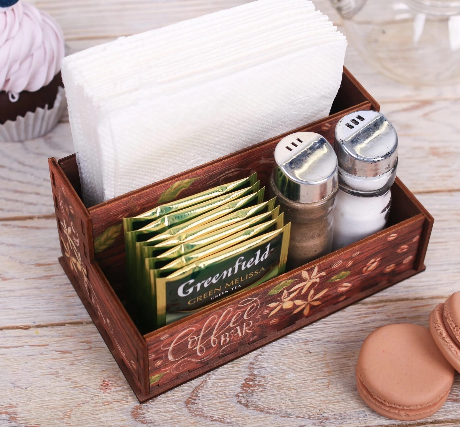 Подставка для салфеток и кофе "Coffee bar", 16,2х9,5х7,3 см 4187833, норма - фото 2