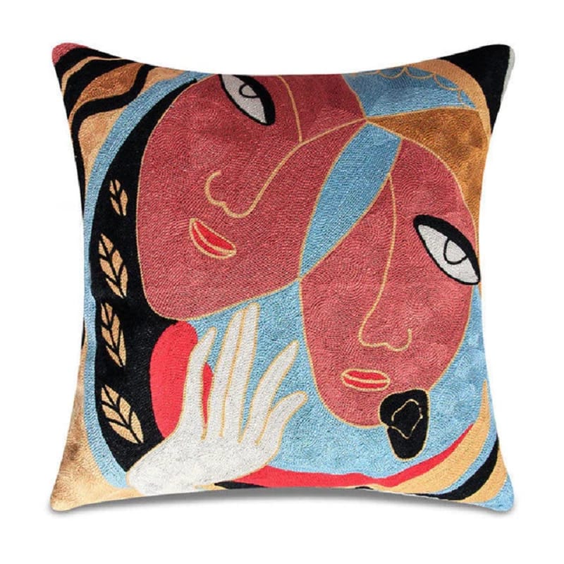 ПОДУШКА ДЕКОРАТИВНАЯ ДЛЯ ЛЮБОВЬ ПИКАССО, ТКАНЬ: ВЕЛЮР/ПОПЛИН, РАЗМЕР 40*40, МОЛНИЯ, ВНУТРЕННИЙ ЧЕХОЛ СОСТАВ: 1 СТОРОНА ПОЛИЭСТЕР 80%, ХЛОПОК 20%, 2 СТОРОНА ХЛОПОК 100%, АРТ.6093, норма - фото 1
