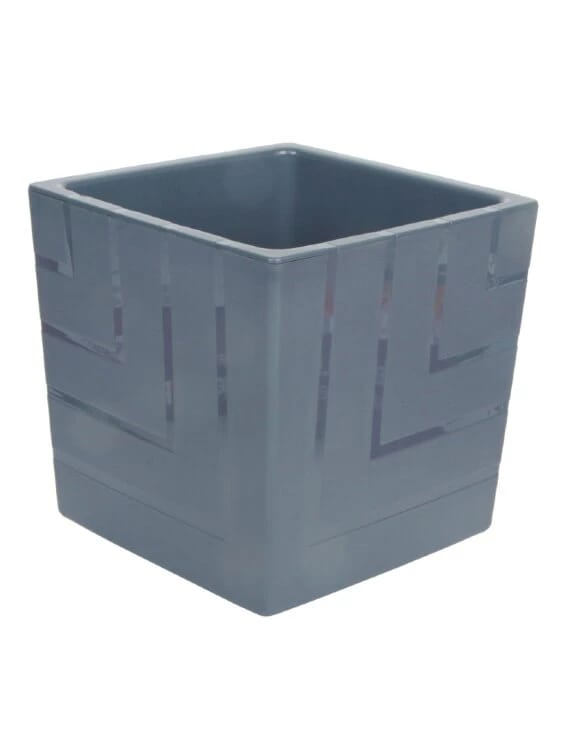 Горшок Квадро 1,2 л / d 11,5 см, h 12 см, пластик. с вкладкой, антрацит /16 (арт. КВ12-12), норма - фото 1