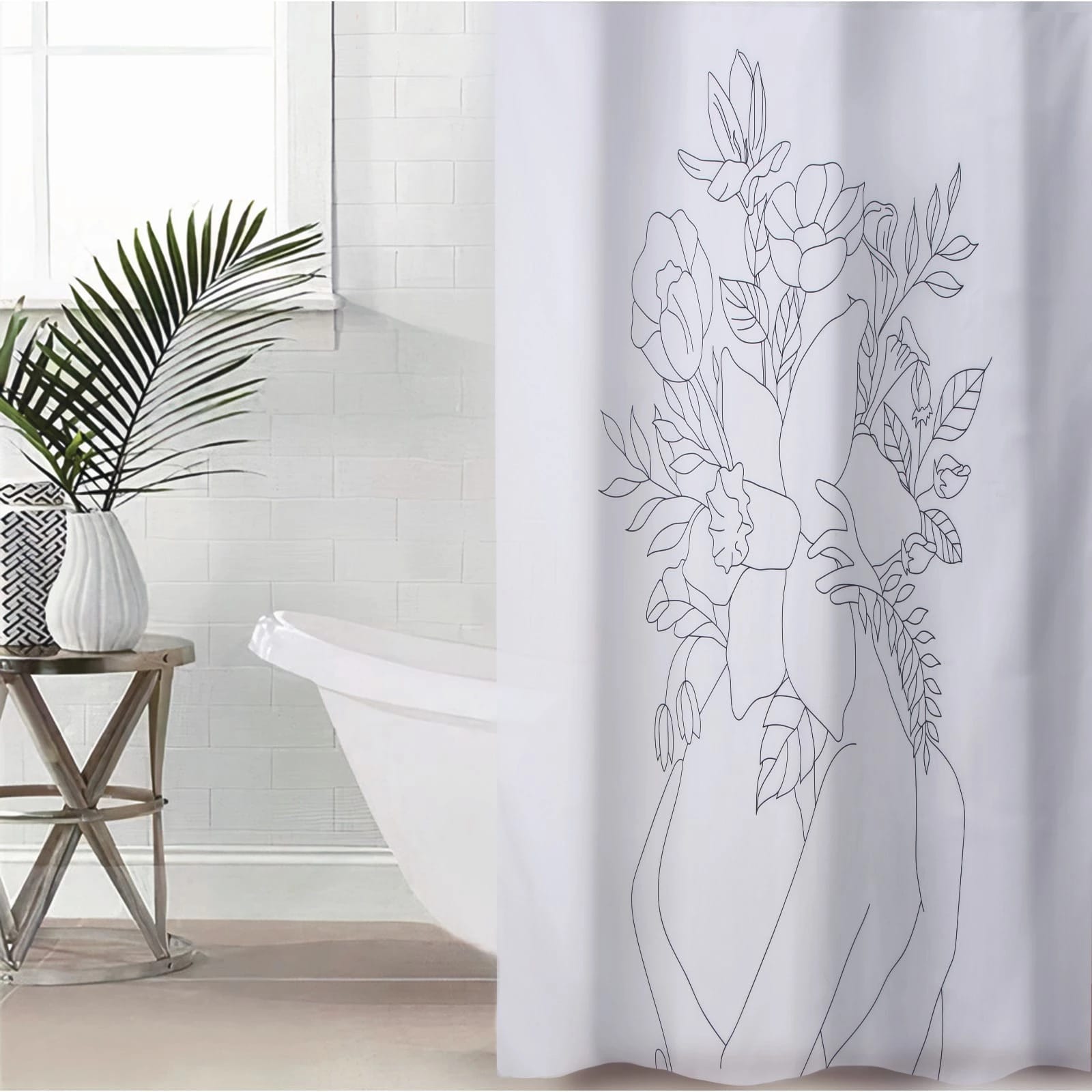 Штора для ванной "Объятия", с люверсами 180х180 см, полиэстер 7915589, норма - фото 1