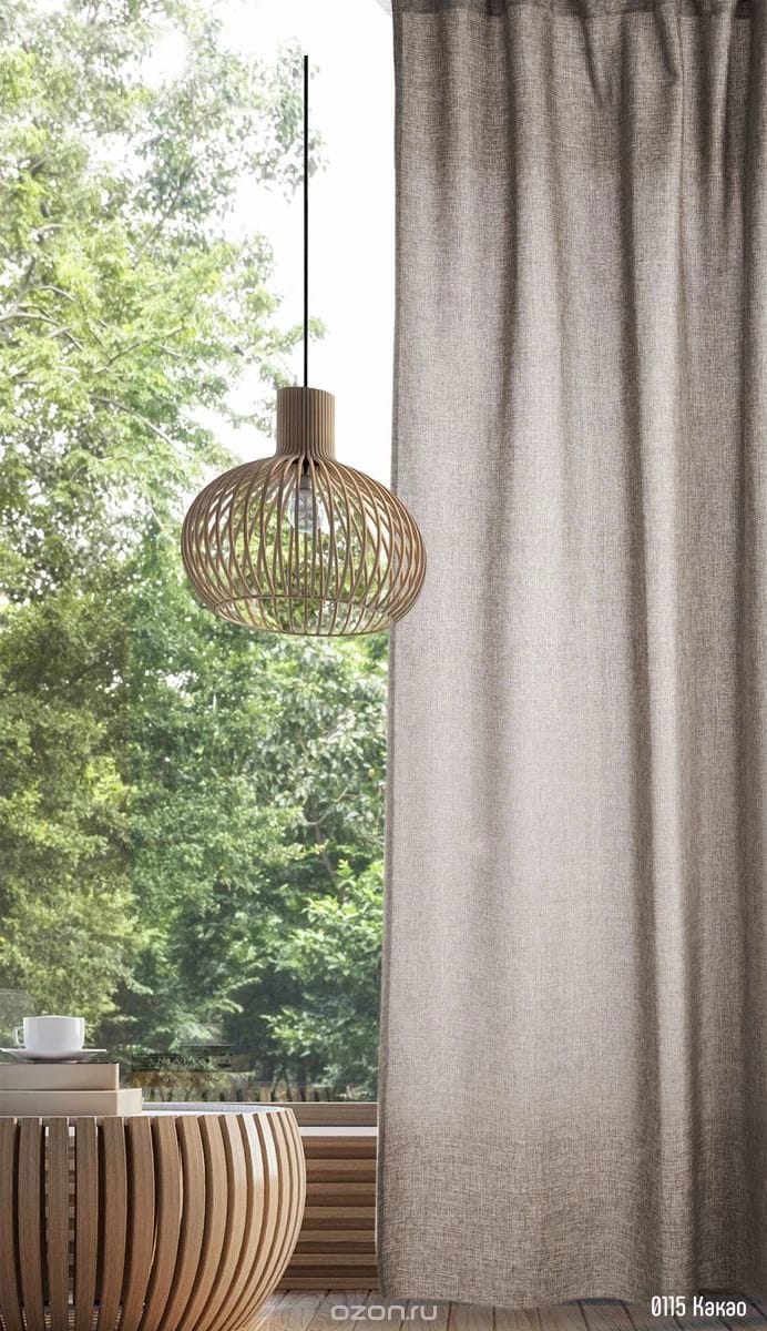 КОМПЛЕКТ ШТОР ВОЛШЕБНАЯ НОЧЬ РОГОЖКА 165/270СМ - 2ПР. (ДТ172 Ш0115 КШК038 КАКАО 58), норма - фото 1