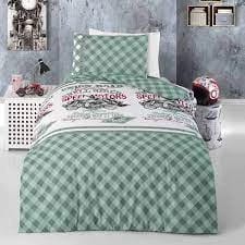 Комплект пост. белья 1,5-сп Arya Ранфорс Детское 160x220 Union Road (Белый, Зеленый), норма - фото 1