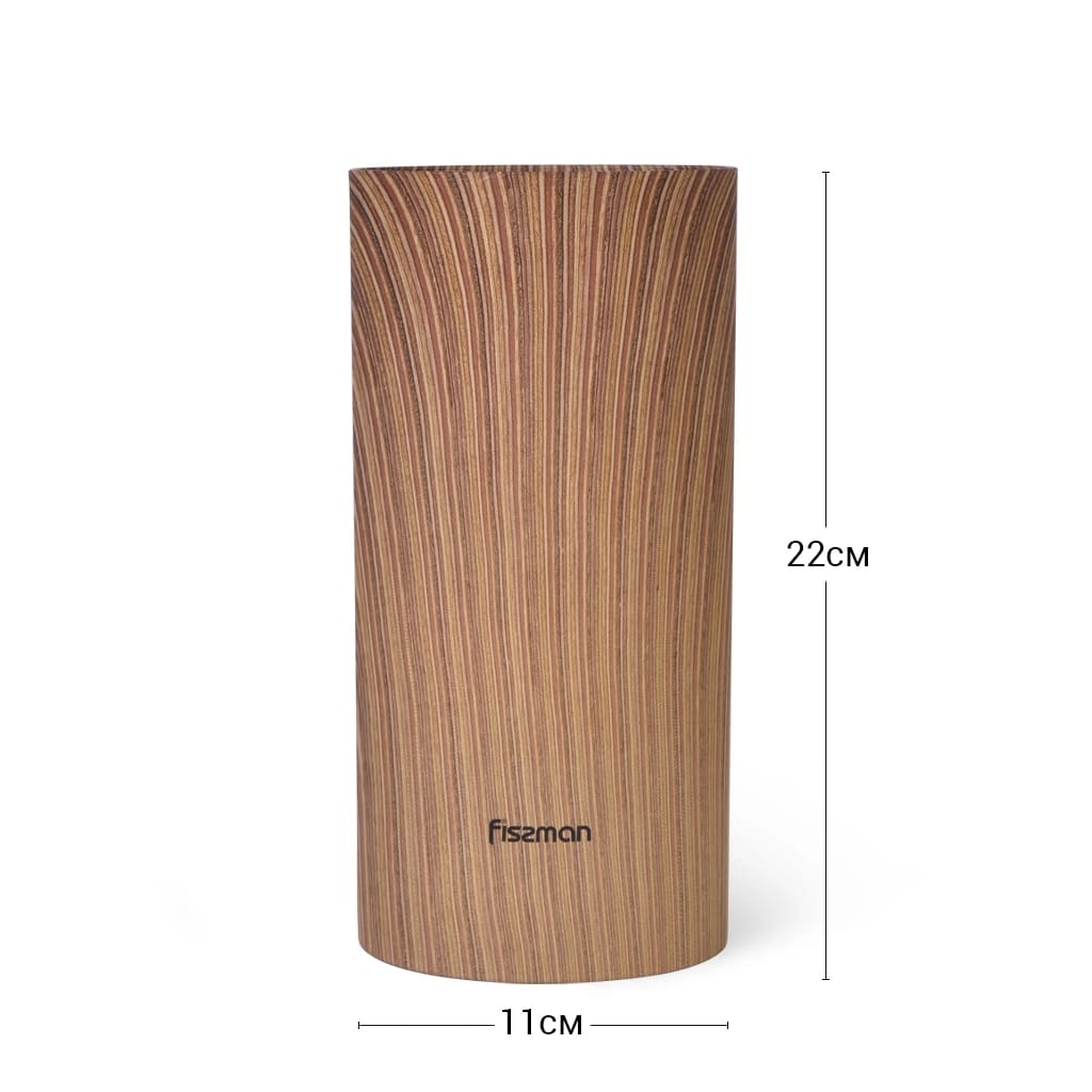 Подставка для ножей 11x22см круглая, цвет ДЕРЕВО (пластик) (арт. 2880), норма - фото 3