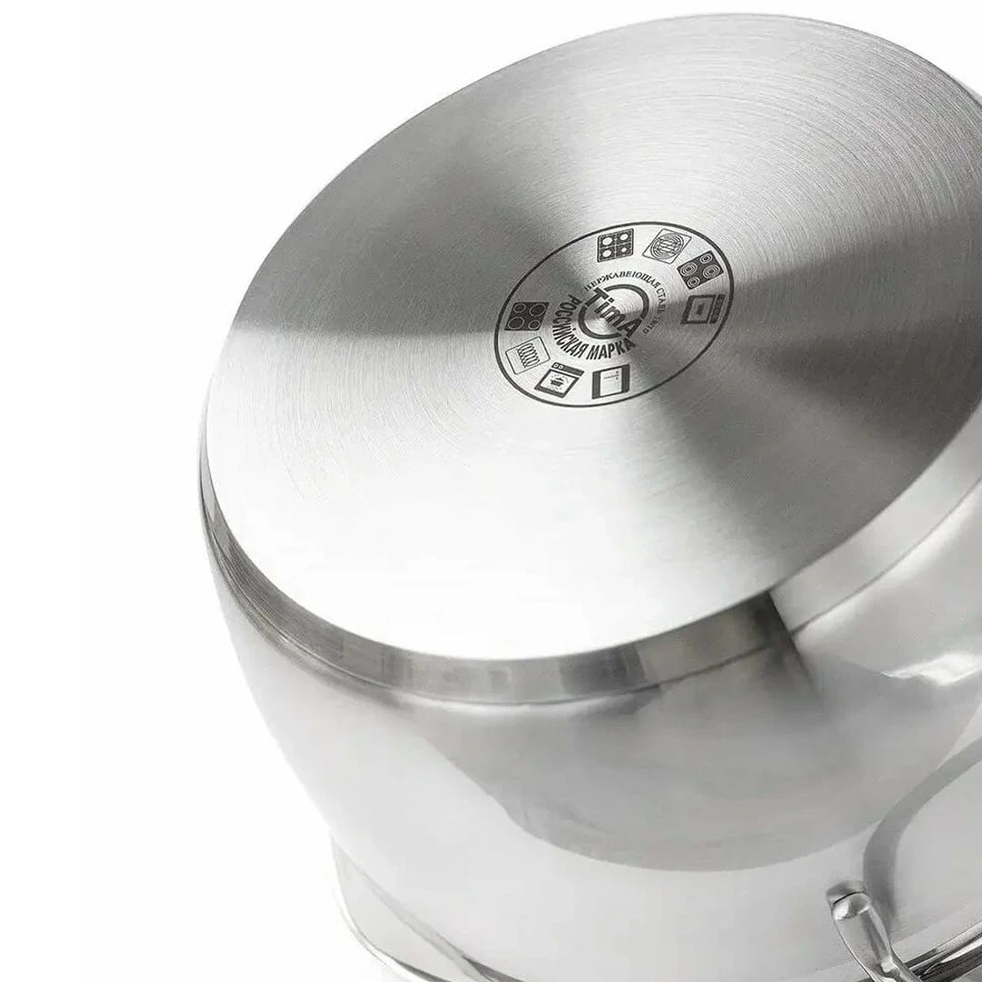 Кастрюля с 2-мя носиками с крышкой 4,9л "ИДЕАЛ" с силикон. ручками (арт. ID-2449), норма - фото 4