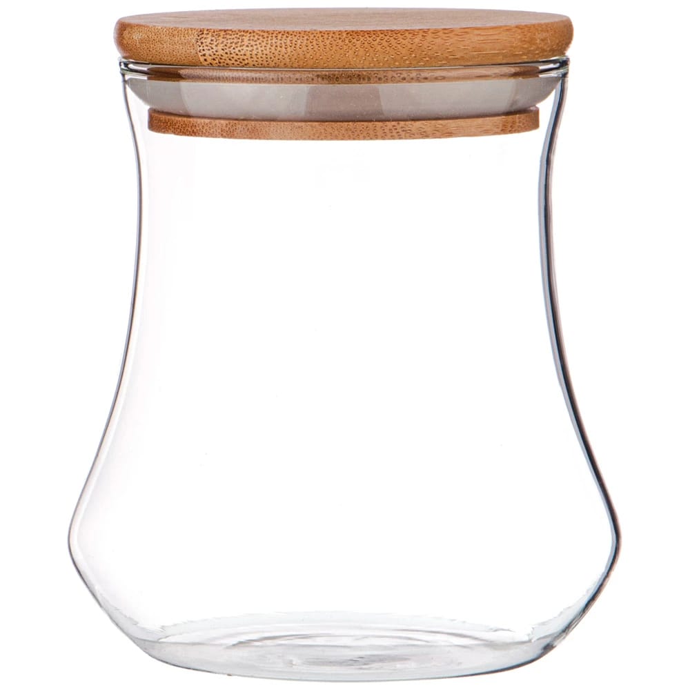 Емкость для сыпучих продуктов 550 мл, 10*11,5 см с бамбук.крышкой (кор=24шт.) (арт.250-140), норма - фото 1