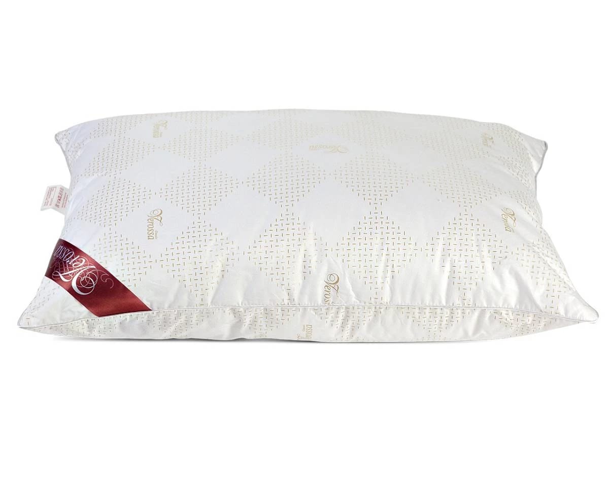 Подушка Веросса Лебяжий пух 50*70 см (сатин/кант/наполнитель синт. лебяжий пух), норма - фото 1