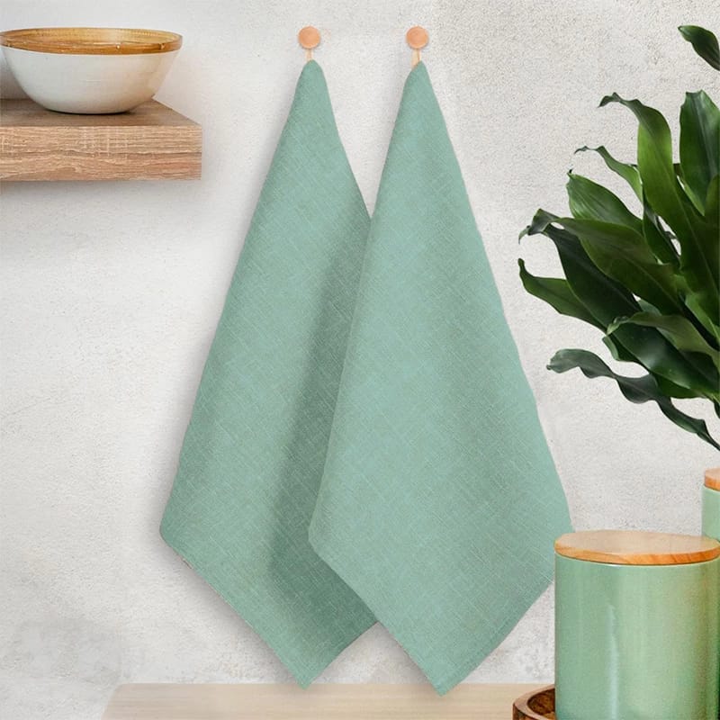 НАБОР ПОЛОТЕНЕЦ  (МЕНТОЛОВЫЙ) С ПЕТЛЕЙ КИПЕРНАЯ ЛЕНТА, 45*60, 2 ШТ, ФЛАЕР.АРТ.01031, норма - фото 1