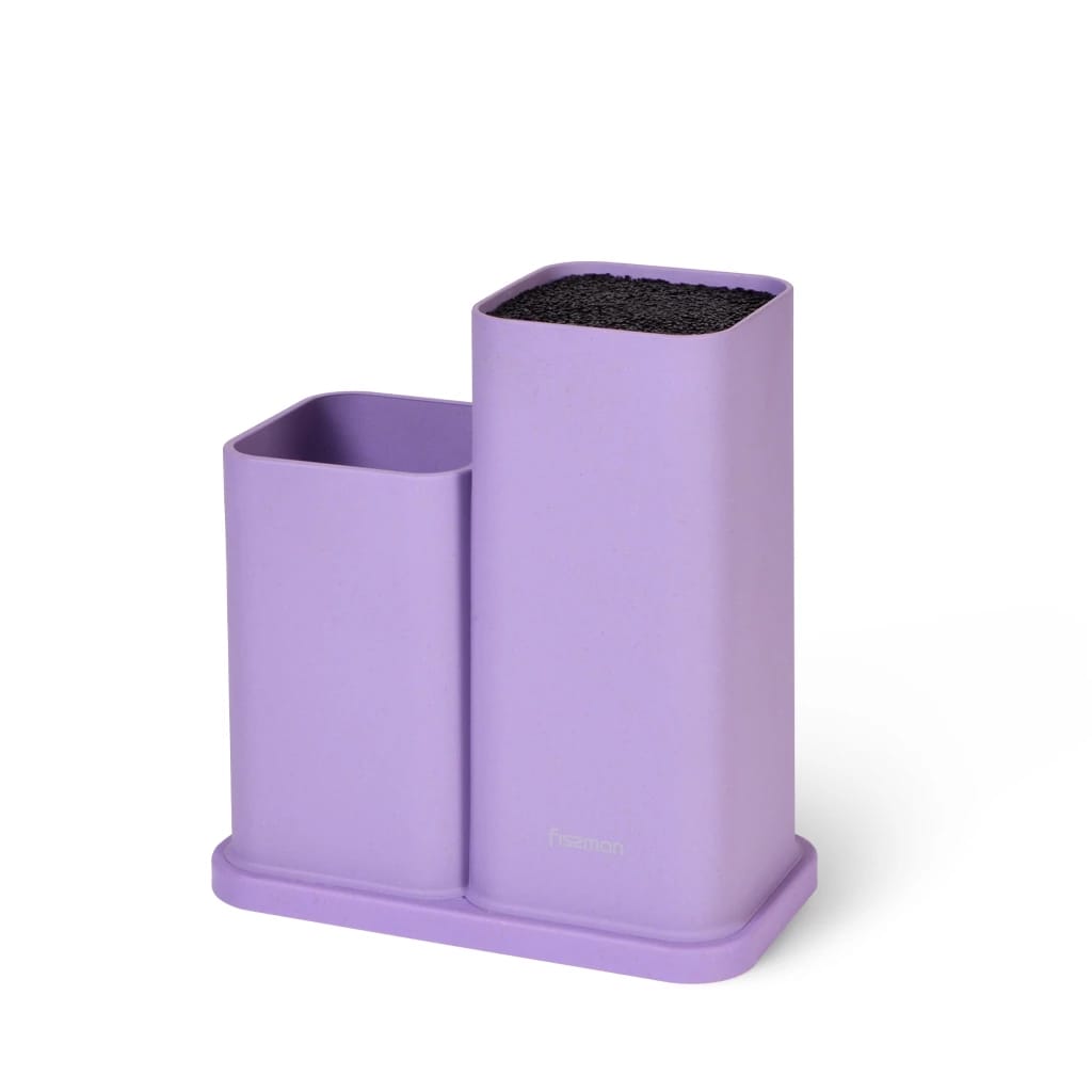 Подставка для ножей с двумя отделениями 10x10x23+10x10х17см, цвет Лиловый (пластик) (арт. 2872), норма - фото 1