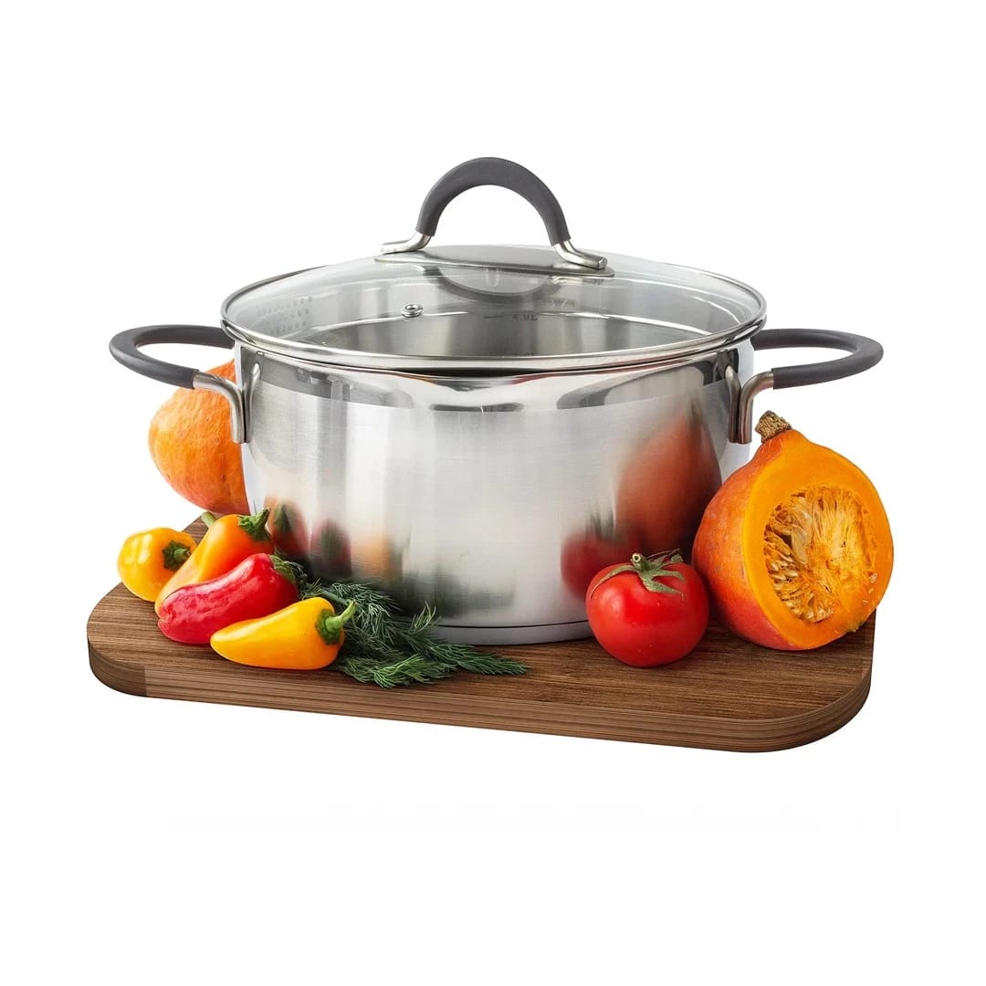 Кастрюля с 2-мя носиками с крышкой 4,9л "ИДЕАЛ" с силикон. ручками (арт. ID-2449), норма - фото 5