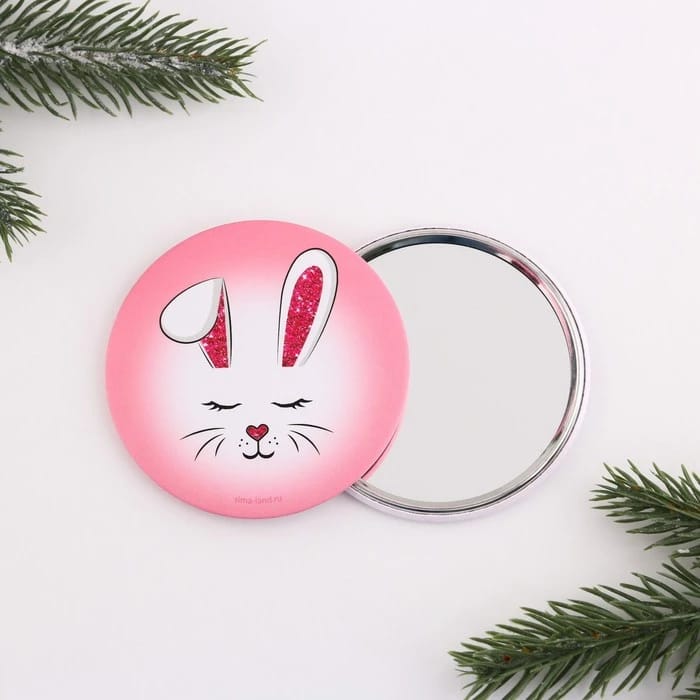 Зеркало карманное "Зайка", диам.7 см 7826884, норма - фото 1