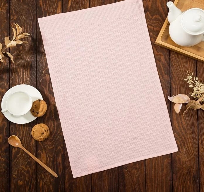 ПОЛОТЕНЦЕ ДОЛЯНА ЦВ. РОЗОВЫЙ 35Х60 СМ, 100% ХЛ., КРУПНАЯ ВАФЛЯ 220 Г/М2   4576497, норма - фото 1