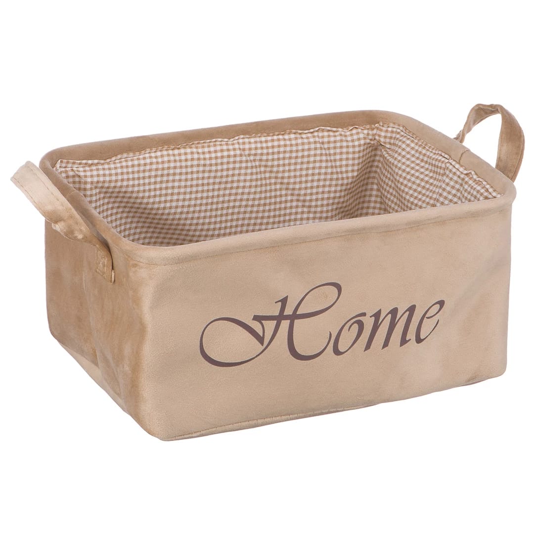 Корзина для хранения "Велюр", Д340 Ш220 В160, бежевый, норма - фото 1