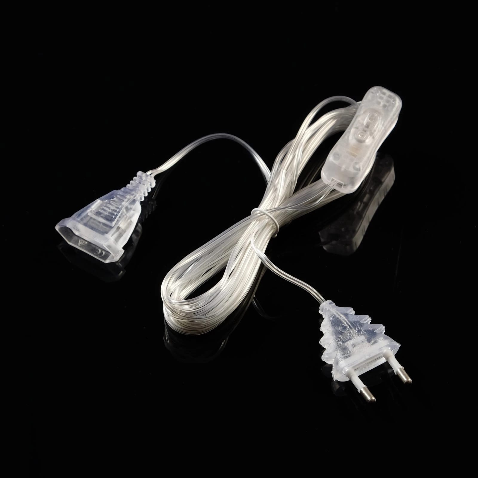 Удлинитель для комнатных гирлянд 5 м с выключателем, прозрачная нить, УМС-вилка  6710028, норма - фото 1