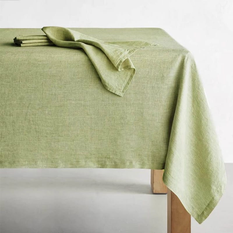 СКАТЕРТЬ ЛЕН (ФИСТАШКОВЫЙ) ЕВРОУГОЛОК, 137*300, ПАКЕТ, ФЛАЕР, АРТ.01072, норма - фото 1