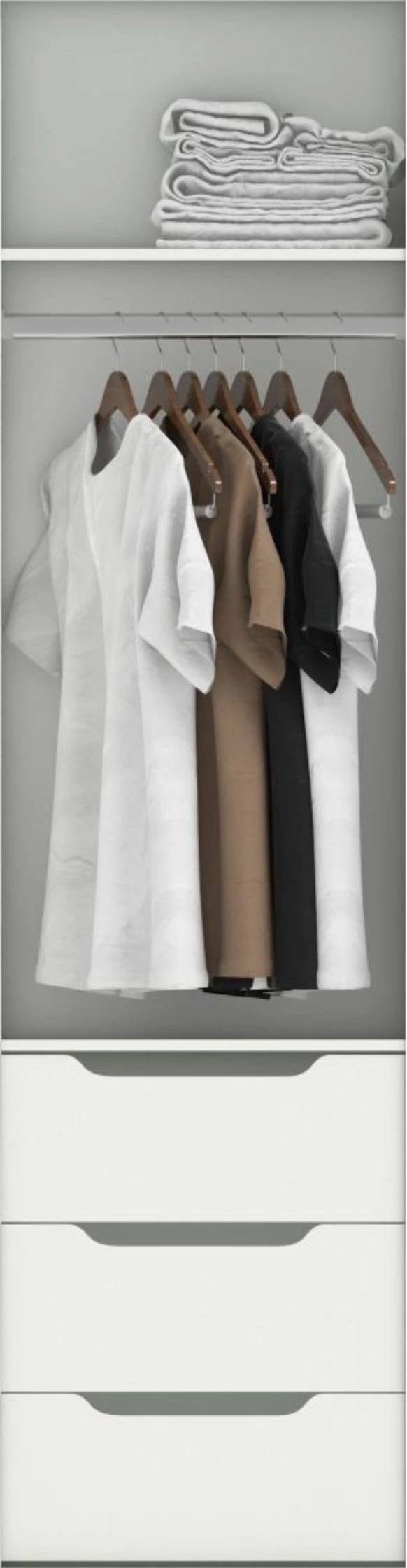 Наполнение секции в шкаф-купе 568 мм. (гл. 600 мм) (1 штанга + блок ящиков) - фото 1