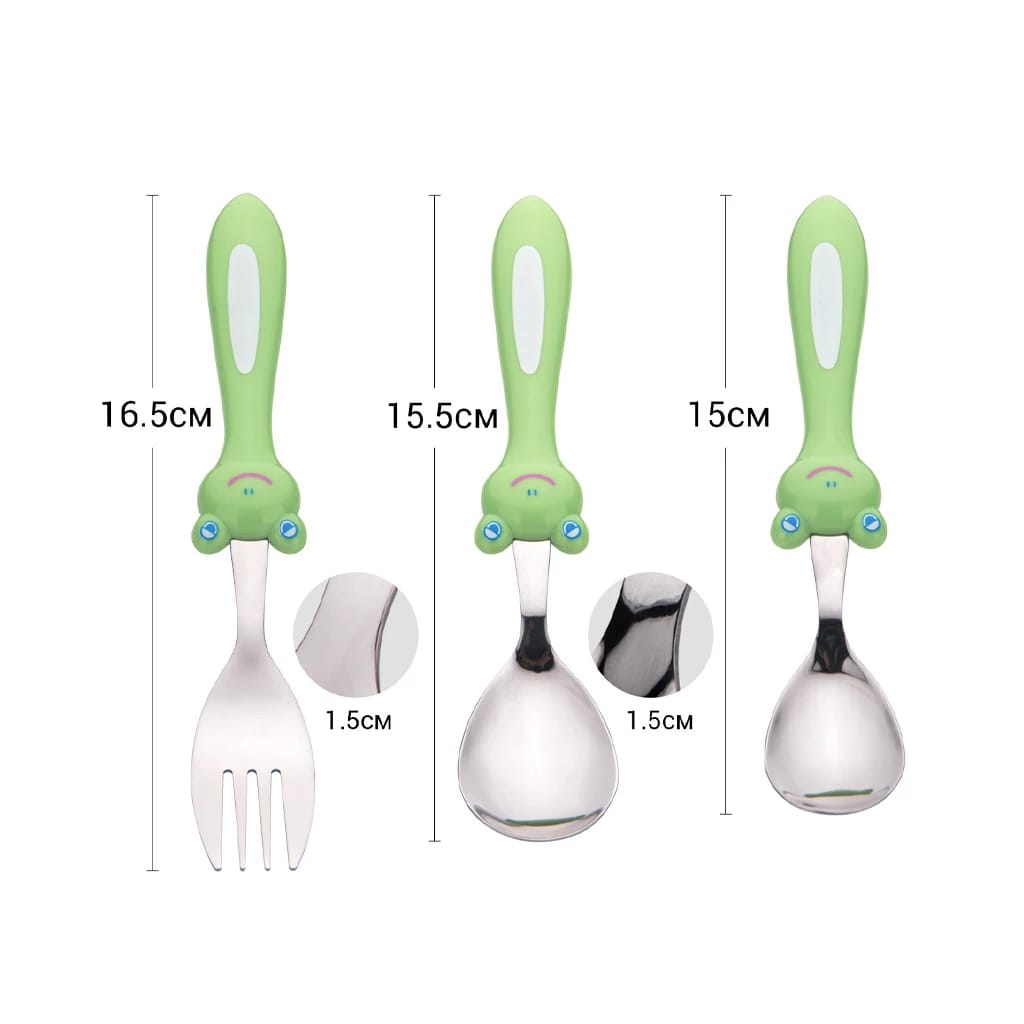 Набор столовых приборов ЛЯГУШКА 3пр. (нерж.сталь) (арт. 3562), норма - фото 2