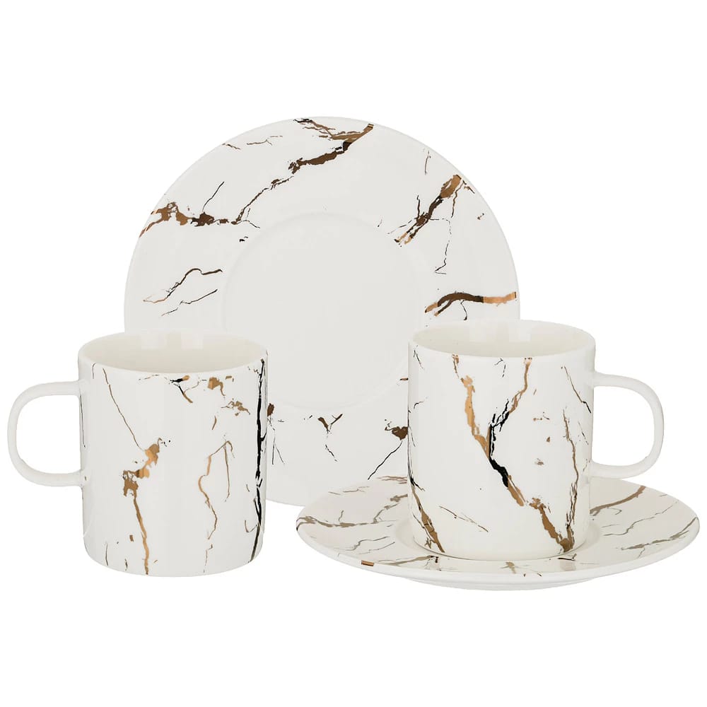 Набор чайный "Fantasy" на 2пер. 4 пр. 220мл, белый (кор=12наб.) (арт. 42-323), норма - фото 1