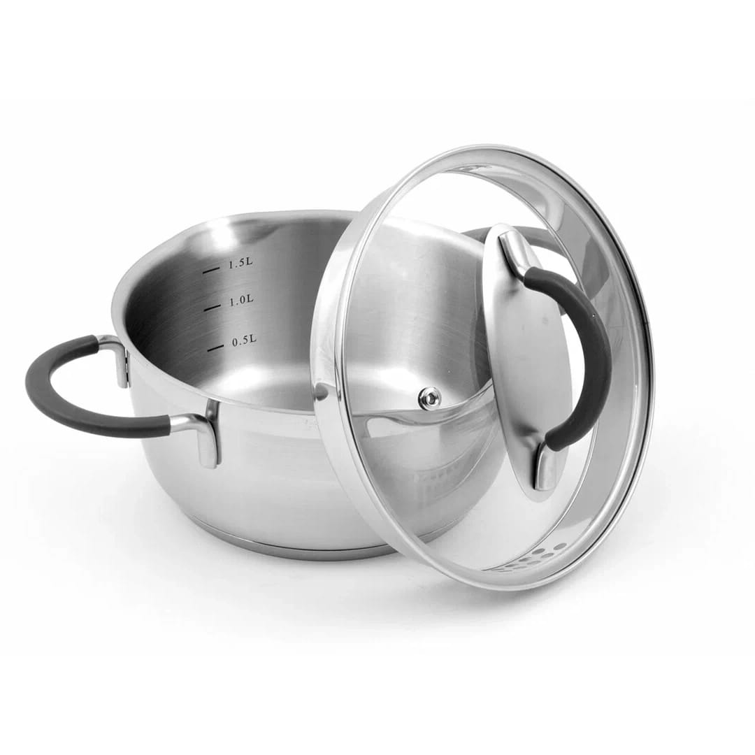 Кастрюля с 2-мя носиками с крышкой 2л "ИДЕАЛ" с силикон. ручками (арт. ID-1820), норма - фото 6