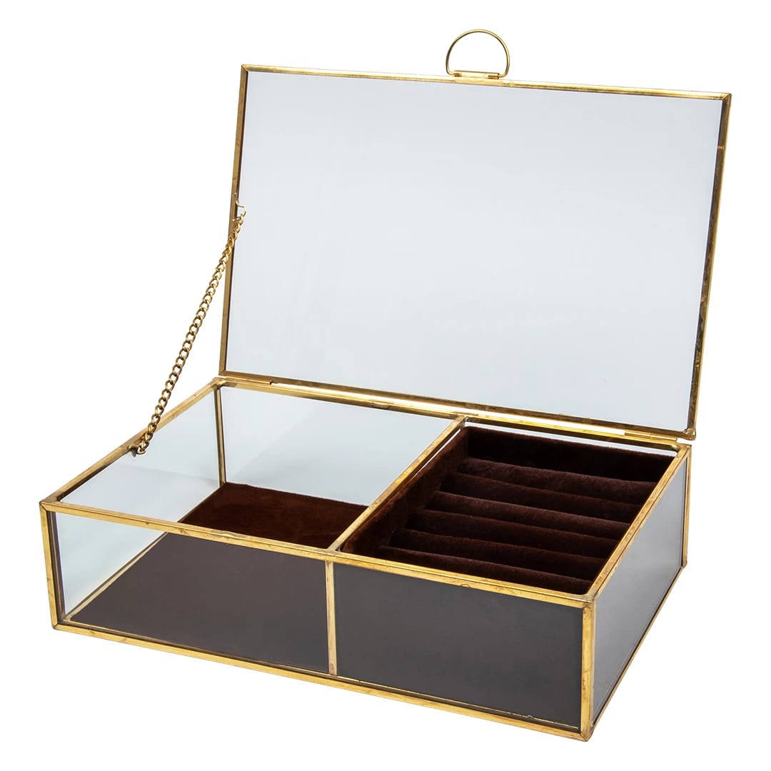 Шкатулка для ювелирных украшений Д200 Ш127 В50, стекло, норма - фото 1