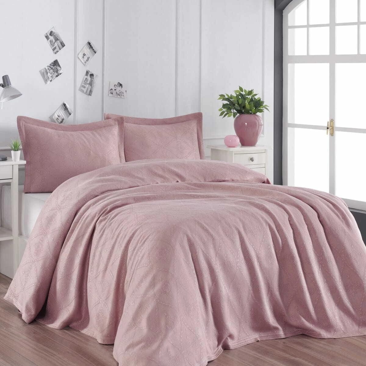 Покрывало Arya Жаккард 230X250 Talin Сухая роза, норма - фото 1