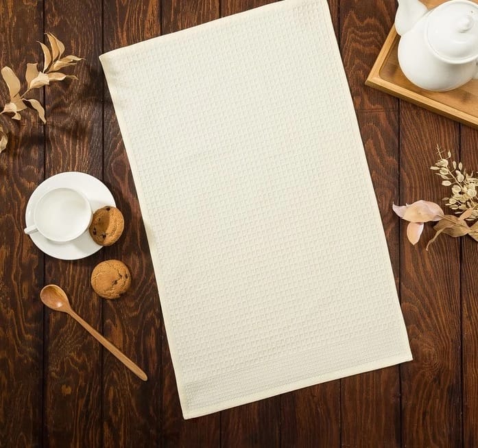 ПОЛОТЕНЦЕ ДОЛЯНА ЦВ. ЖЁЛТЫЙ 35Х60 СМ, 100% ХЛ., КРУПНАЯ ВАФЛЯ 220 Г/М2   4576495, норма - фото 1