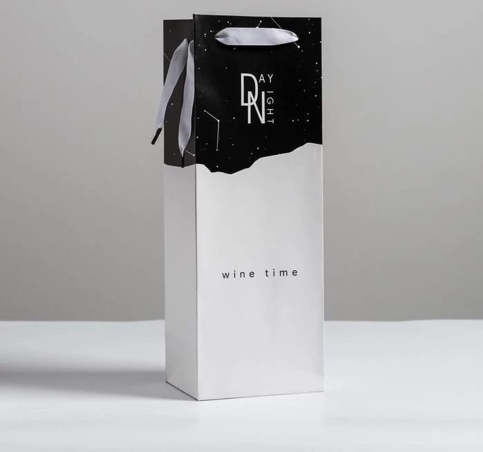 ПАКЕТ ПОД БУТЫЛКУ "WINE TIME" 13X36X10 СМ, ЛАМИНИР. 5035721, норма - фото 1