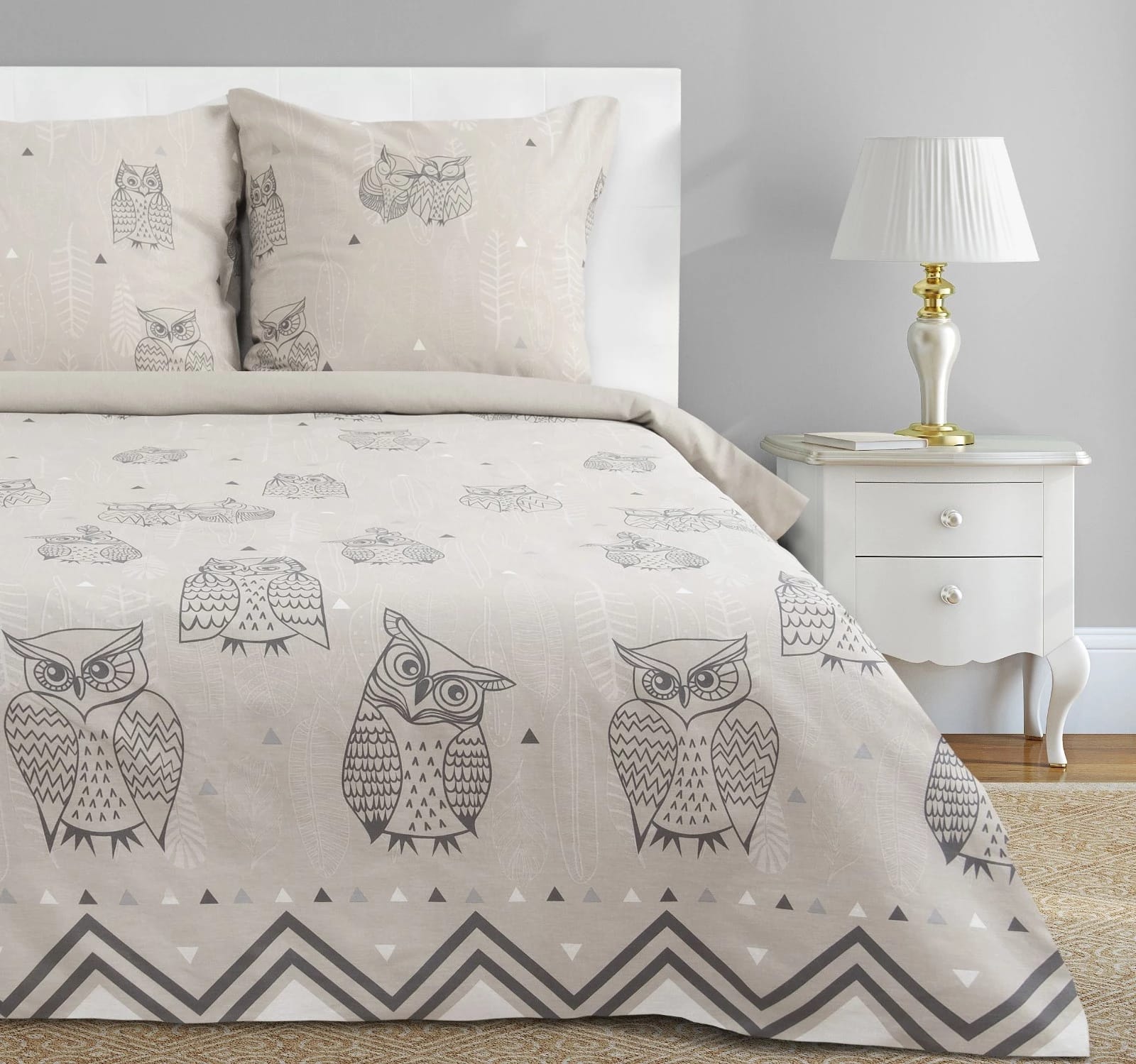 Комплект пост. белья 1,5-сп "Этель" Ушастые совы (вид 2) 143*215 см,150*214 см, 70*70 - 2 шт, бязь 3988360, норма - фото 1