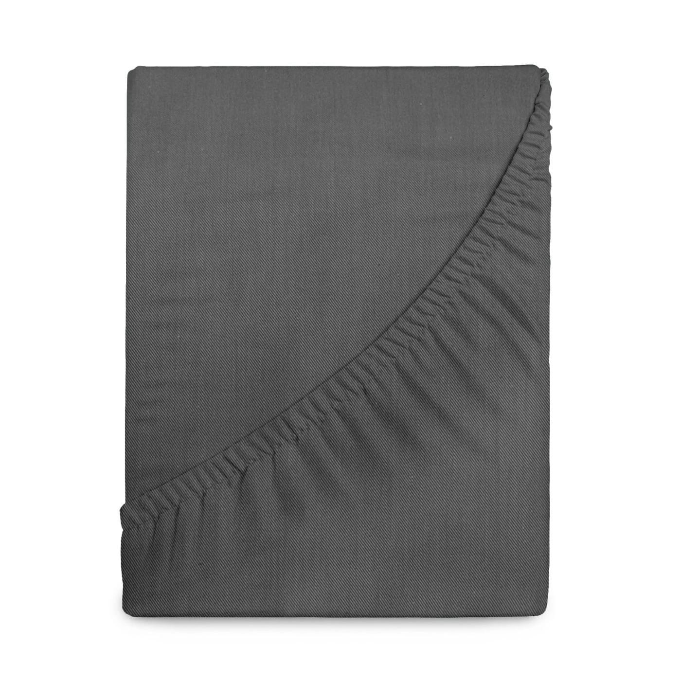 Простыня на резинке 180/200 "Verossa" Сатин Graphite(борт 30см), норма - фото 1