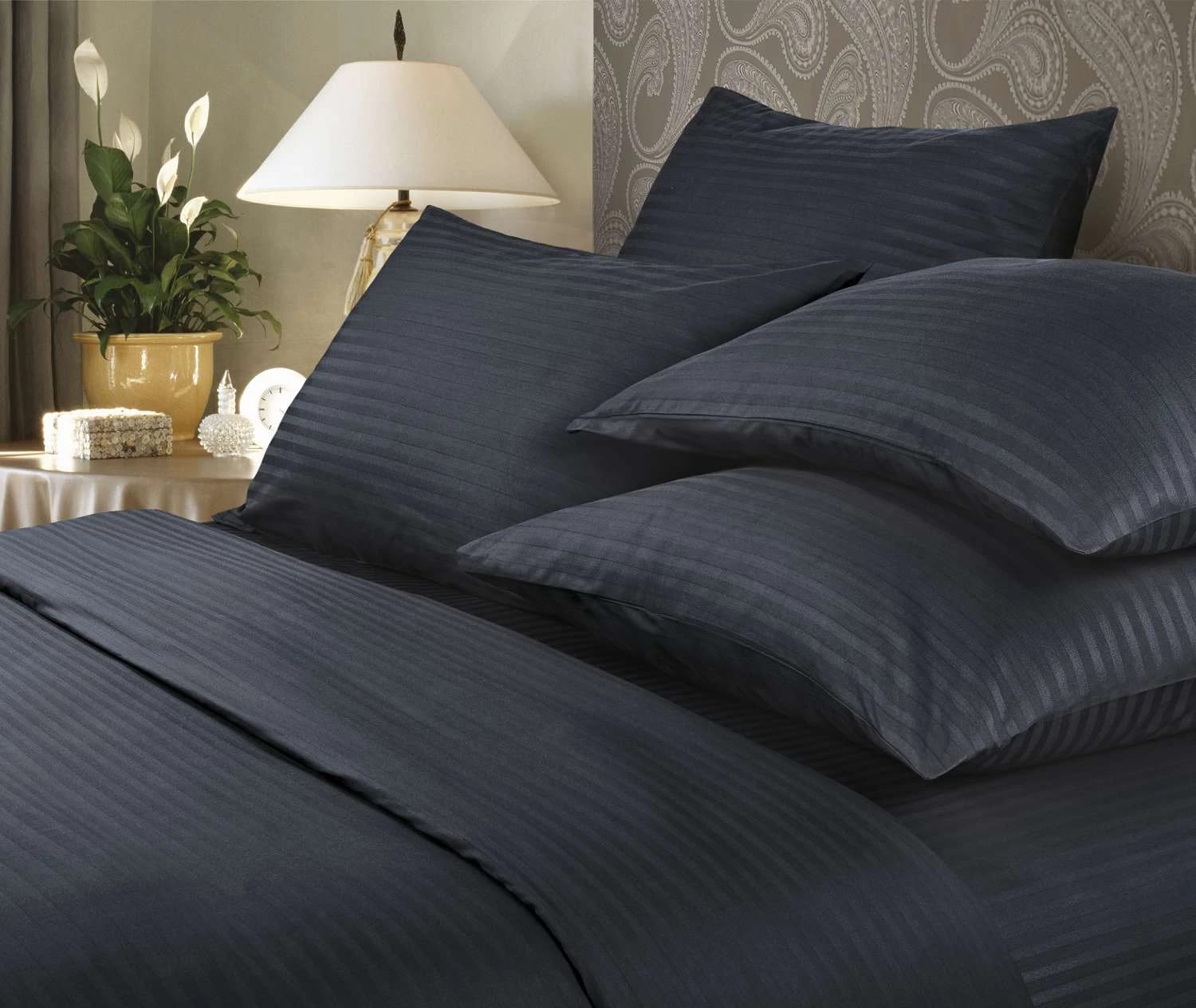 КОМПЛЕКТ ПОСТ. БЕЛЬЯ ЕВРО "VEROSSA" STRIPE (НАВ. 50*70 И 70*70) ЧЕРНЫЙ 70005 23 2501, норма - фото 1