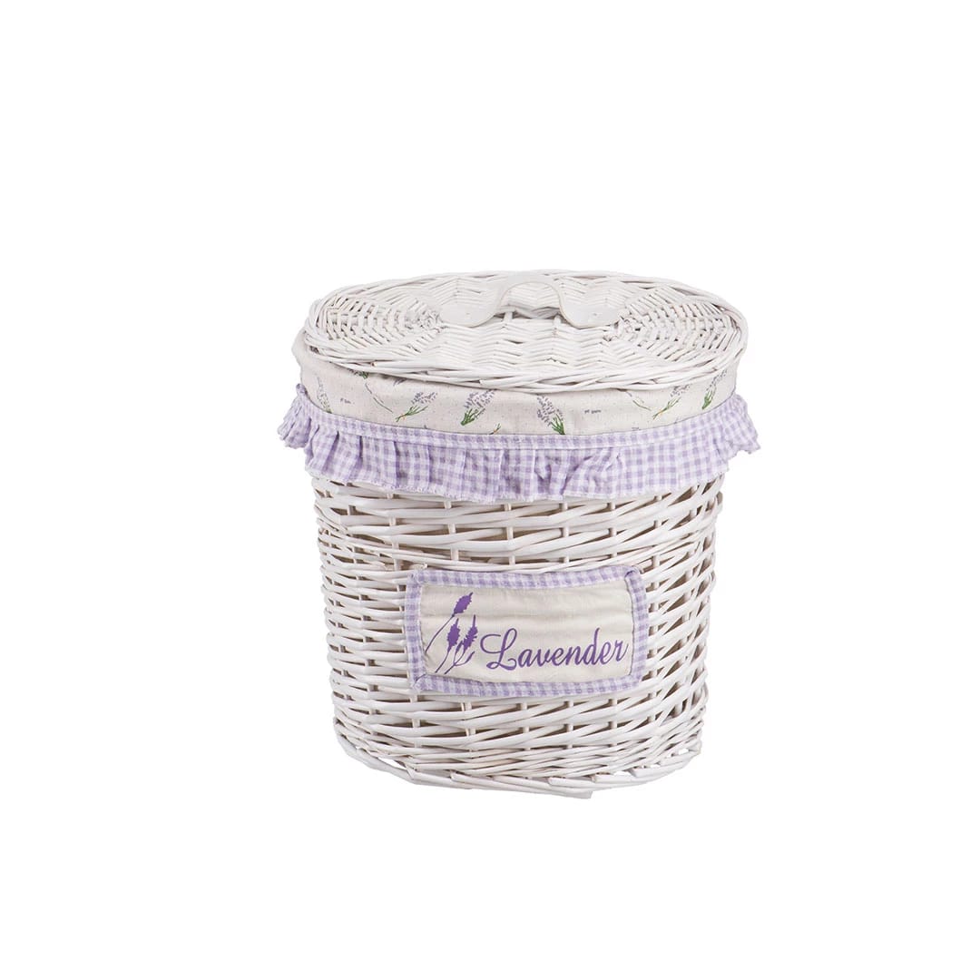Корзина для белья "Лаванда", овальная Д320 Ш210 В360, белый, норма - фото 1