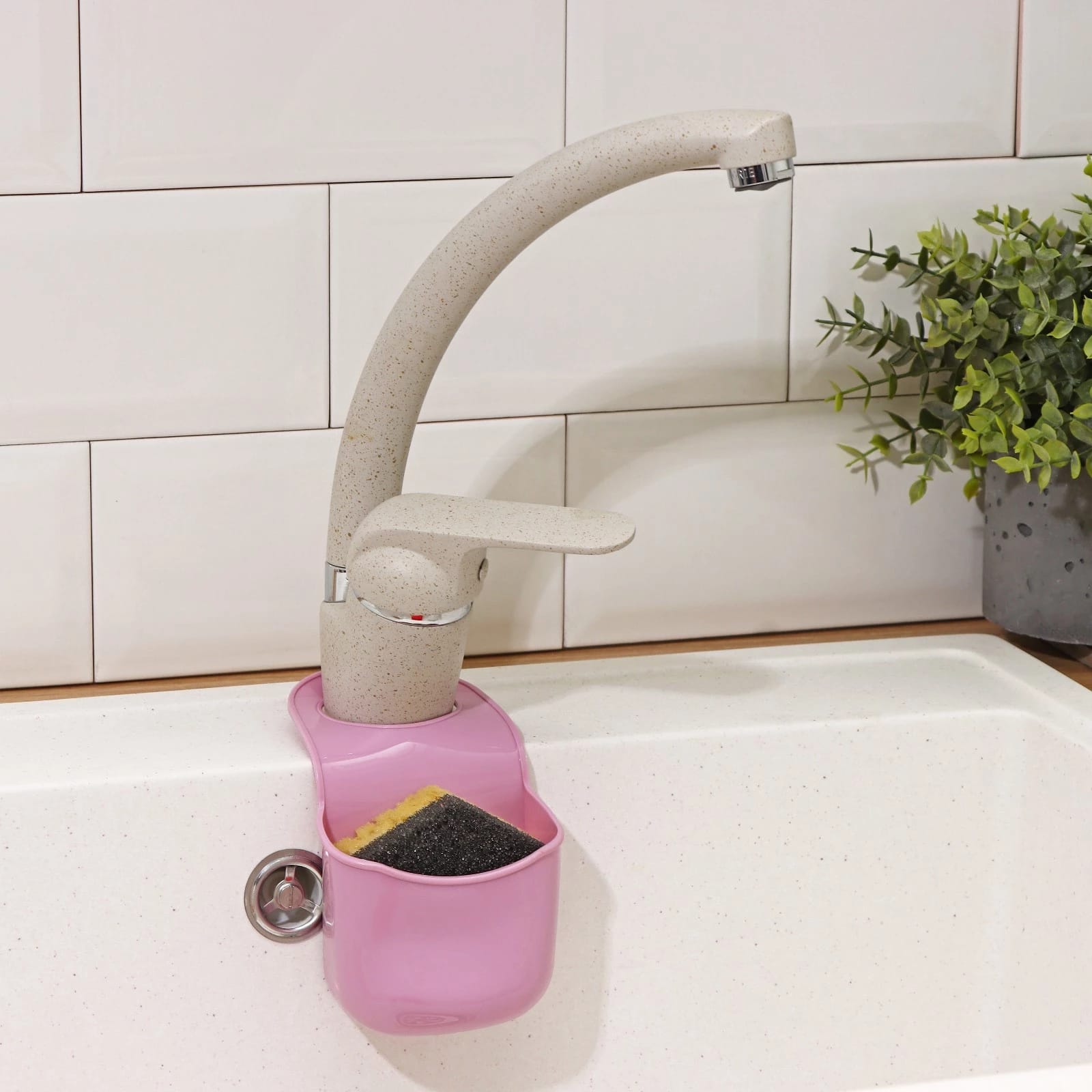 Подставка для губки Доляна "Базис" 18х8х3,5 см, цвет розовый 4135038, норма - фото 1