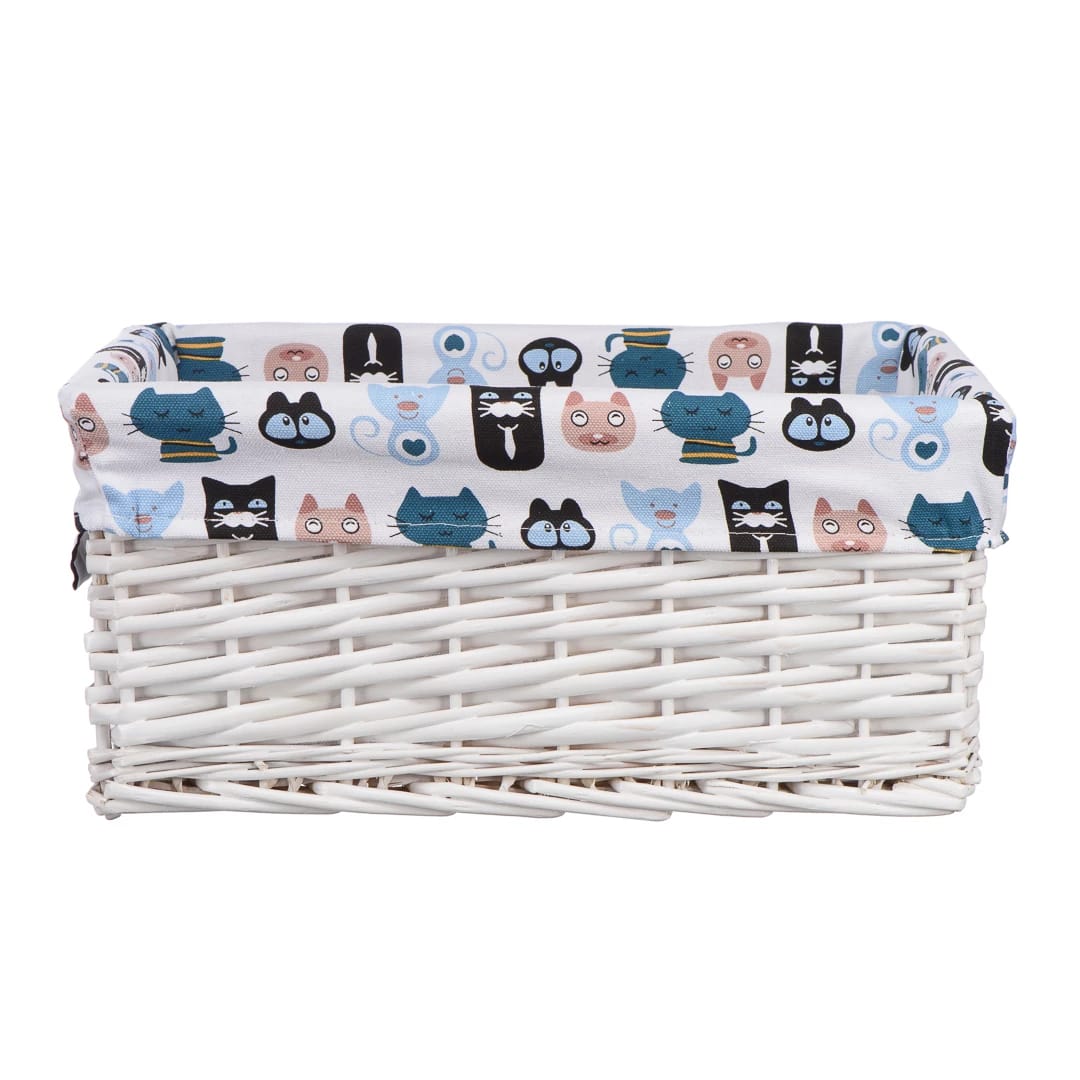 Корзина стеллажная "Котики", Д400 Ш310 В170, белый, норма - фото 1