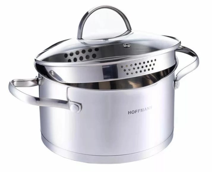 Кастрюля 4,7 л/ 22 см со сливом, нерж. сталь (арт.НМ 5622), норма - фото 1