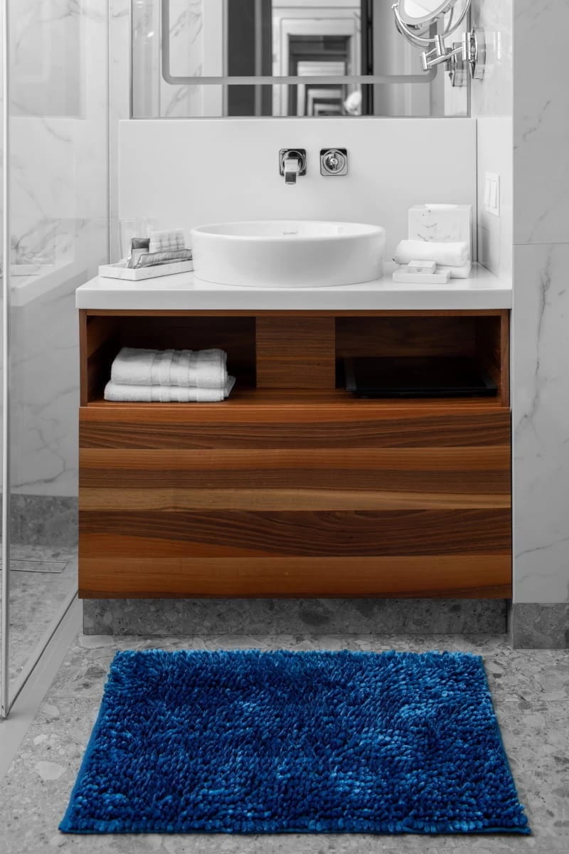 Коврик Arya 50x70 Senfoni из Переливающей Синели Синий, норма - фото 3