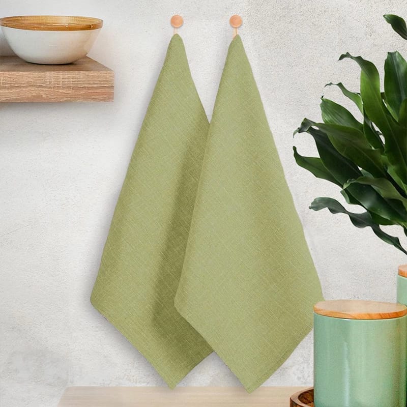 НАБОР ПОЛОТЕНЕЦ (ФИСТАШКОВЫЙ), С ПЕТЛЕЙ КИПЕРНАЯ ЛЕНТА, 2 ШТ. 45*60, ФЛАЕР.АРТ.01048, норма - фото 1