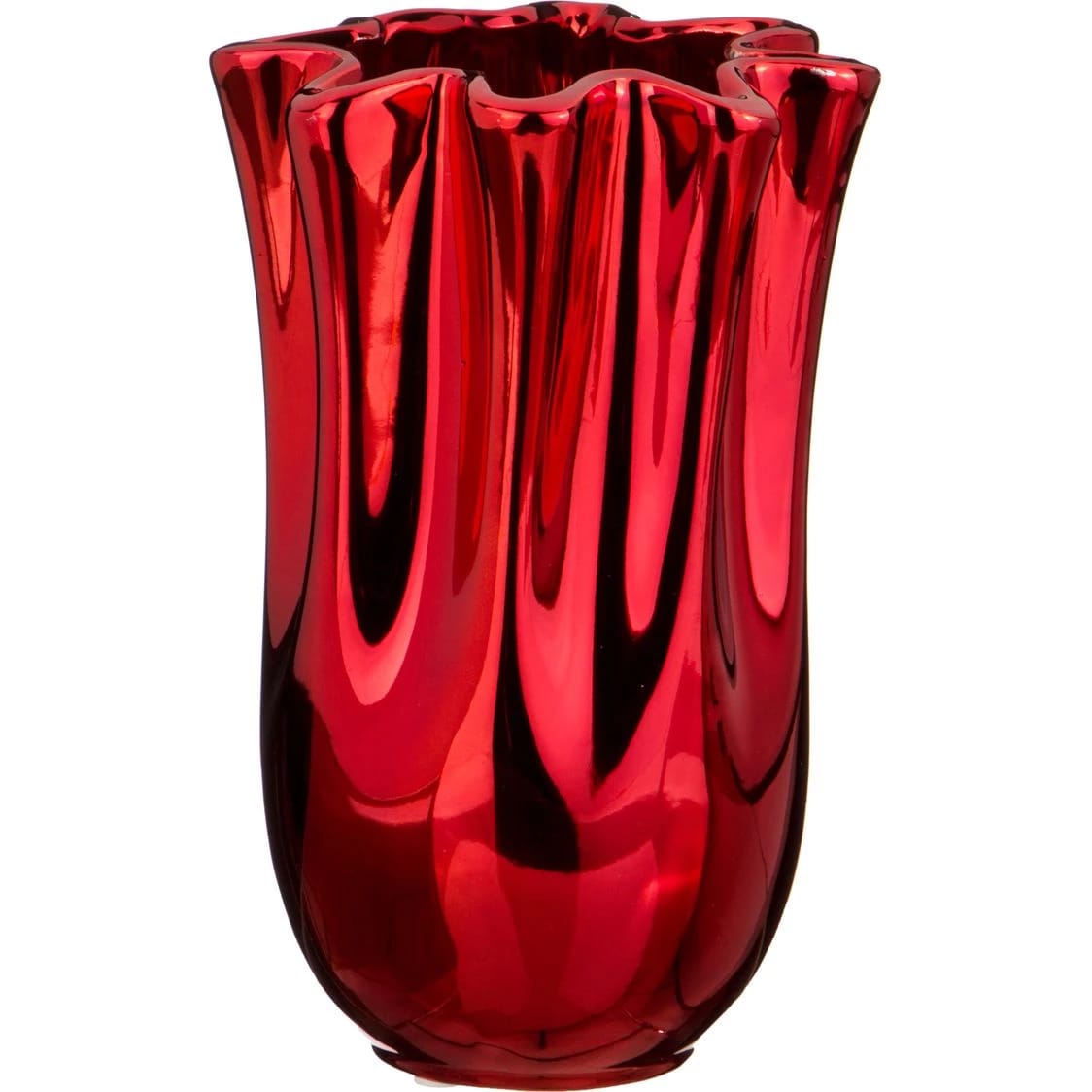 Ваза "Тюльпан" 13,5*13,5*21,5 см, красная (кор=12 шт.) (арт.112-357), норма - фото 1