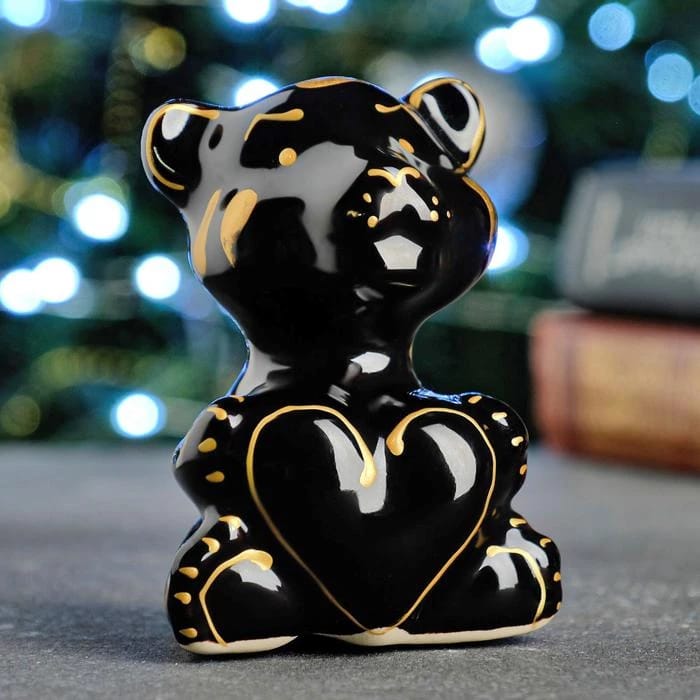 Фигурка "Тигренок" 9,5 см, черный с золотом 7023232, норма - фото 1