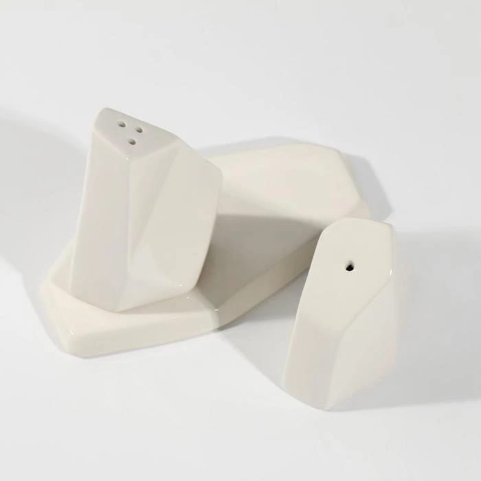 Набор солонка и перечница "Геометрия", белый, 14,5х10,8 см 5572683, норма - фото 2