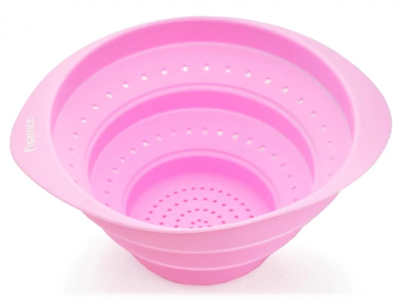 Дуршлаг складной 15x9 см, цвет ЧАЙНАЯ РОЗА (силикон) (арт. 7504), норма - фото 1