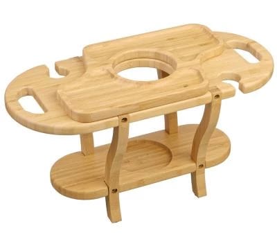 СТОЛИК-ПОДНОС ДЛЯ ВИНА С МЕНАЖНИЦЕЙ БАМБУК 45*20*23,5СМ (АРТ.КТ-СТ-08), норма - фото 1