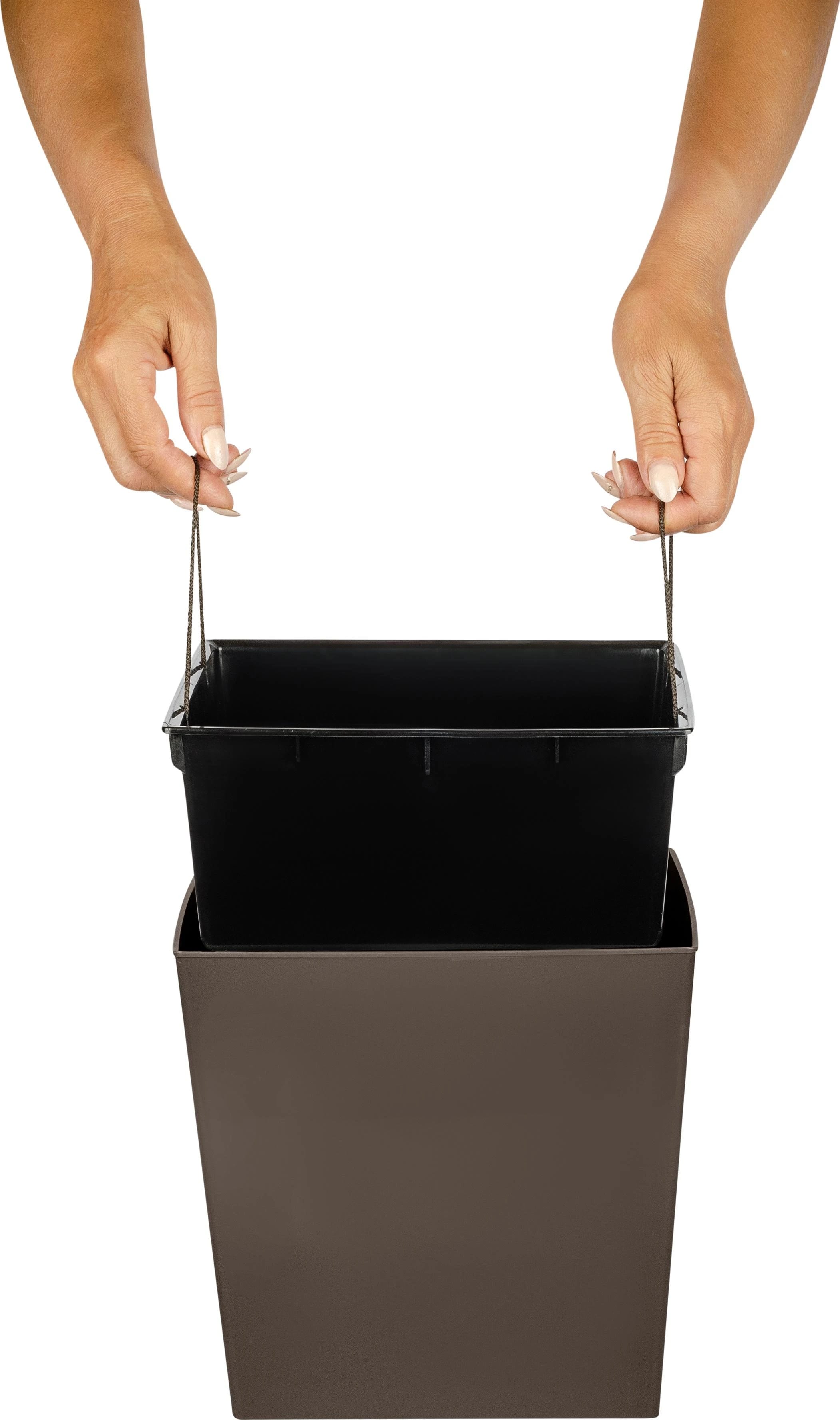 Горшок для цветов "London. CUBE" 11,6 л /250х250 мм, c дренажной вставкой, французский платан (арт. IG780110105), норма - фото 3