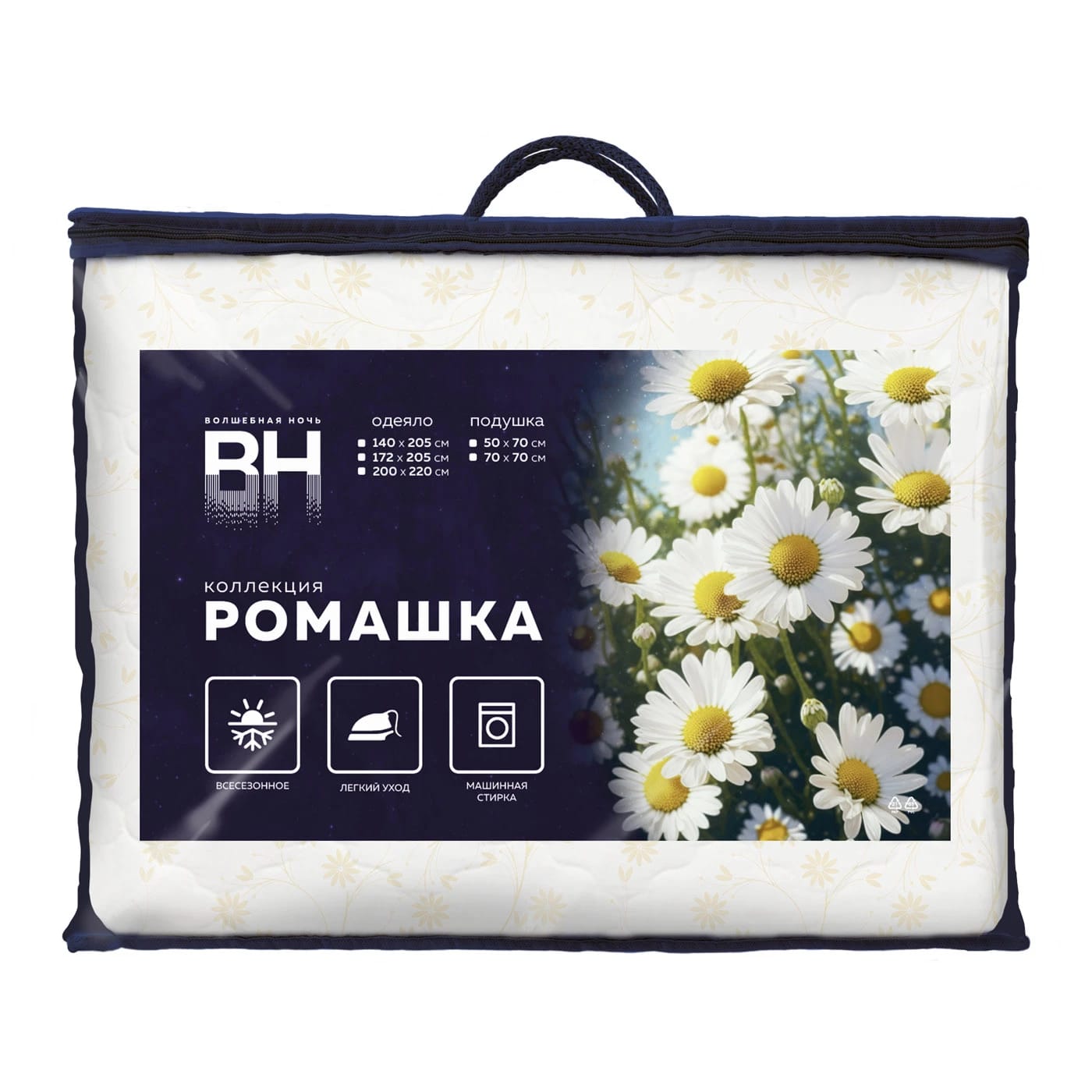 Одеяло Волшебная Ночь 140/205 стеганое Ромашка 150, норма - фото 1