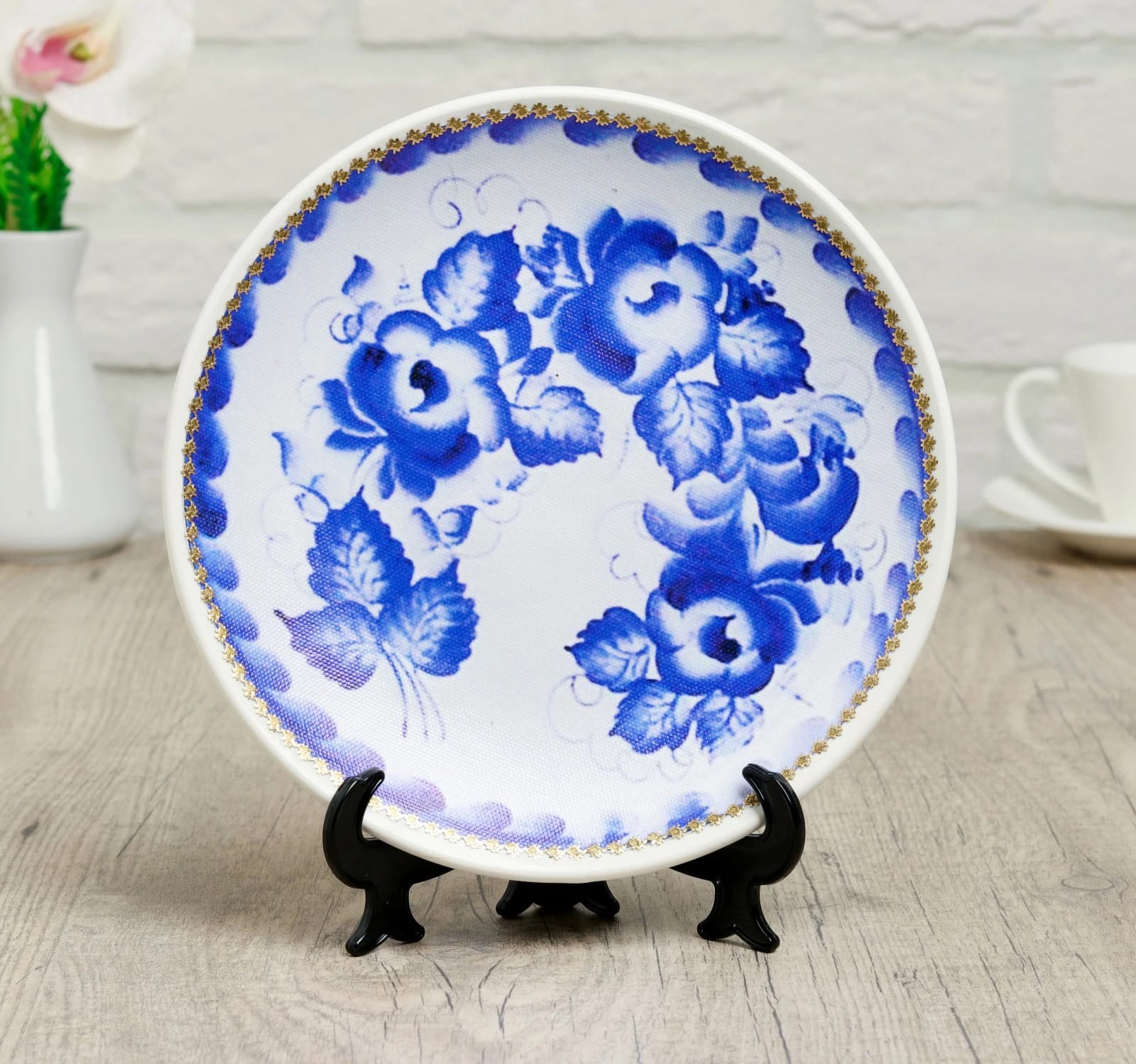 Тарелка декоративная «Гжель», D = 19,5 см 4170725, норма - фото 1