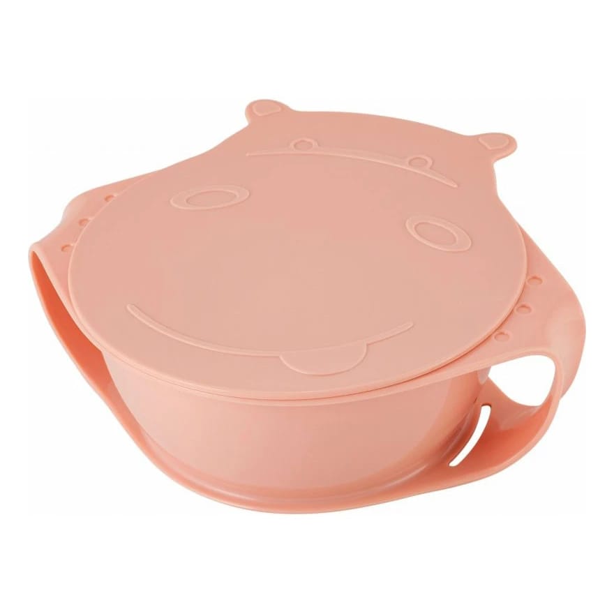 Тарелка детская с крышкой Lalababy Play with Me Hello, Hippo! (арт. 1201 карамельный), норма - фото 1