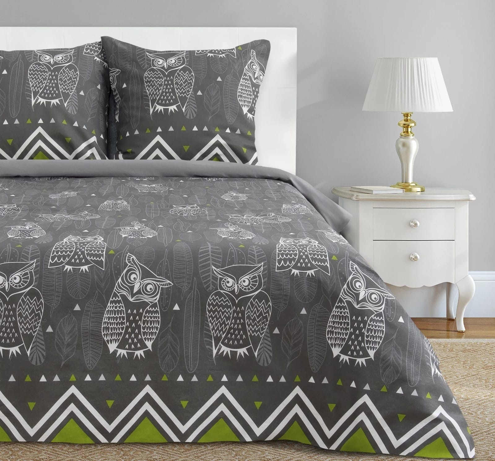 КОМПЛЕКТ ПОСТ.БЕЛЬЯ 2-СП "ЭТЕЛЬ" УШАСТЫЕ СОВЫ (ВИД 1) 175*215 СМ, 200*220 СМ, 70*70 - 2 ШТ, БЯЗЬ 3988357, норма - фото 1