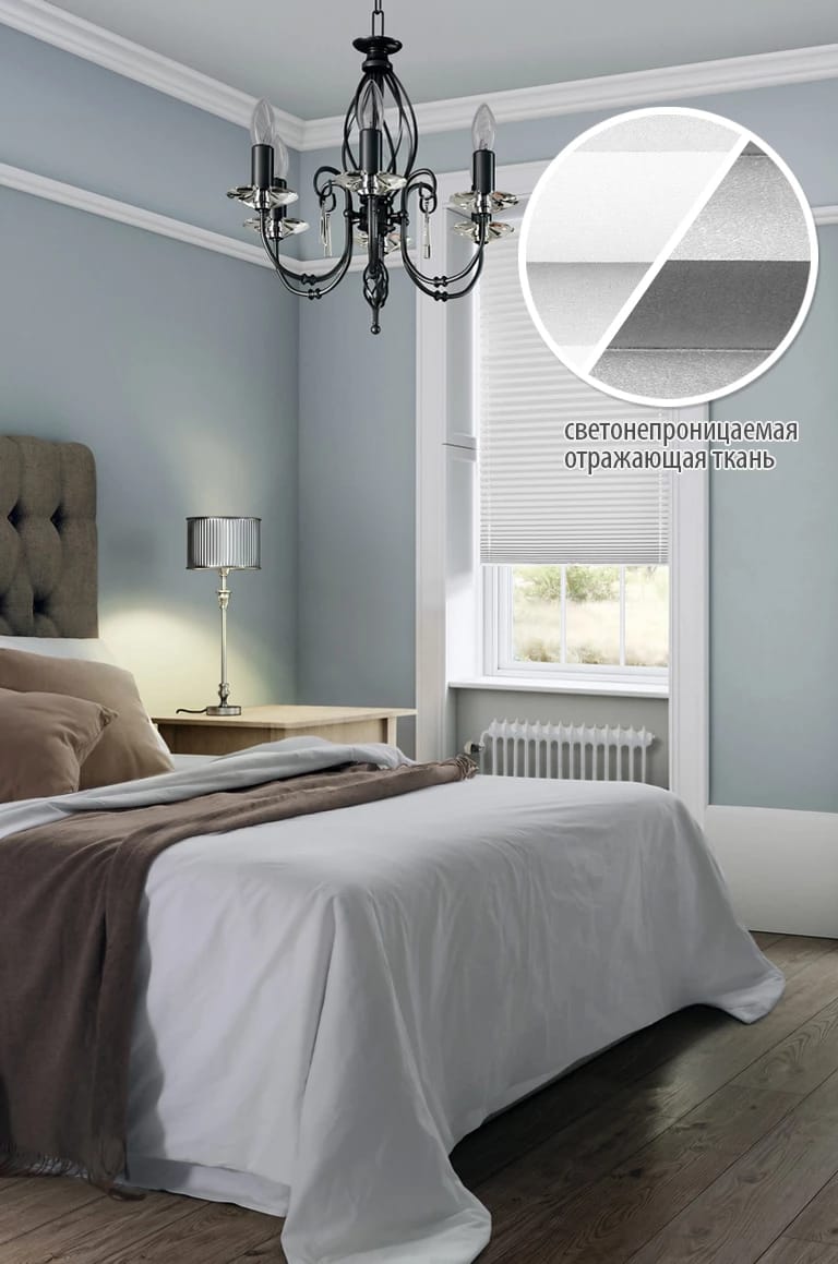 Штора-Плиссе натяжного типа "Blackout", белый, 43х170 см, (арт. 140601043), норма - фото 1