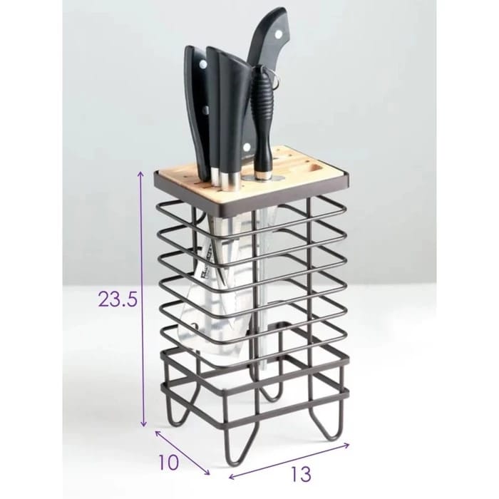 Подставка для ножей "Лофт" 13х10,5х23,6 см, коричн. 4438984, норма - фото 2