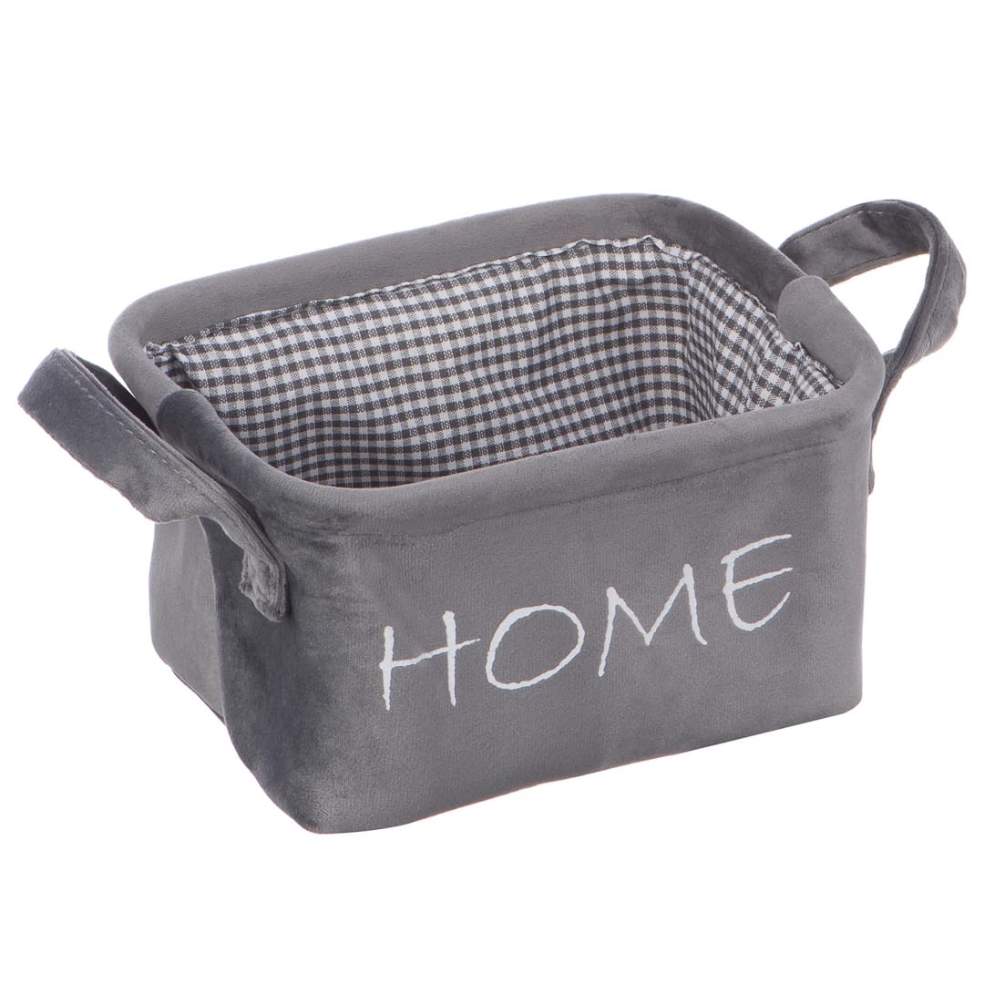 Корзина для хранения "Велюр", Д210 Ш160 В120, серый, норма - фото 1