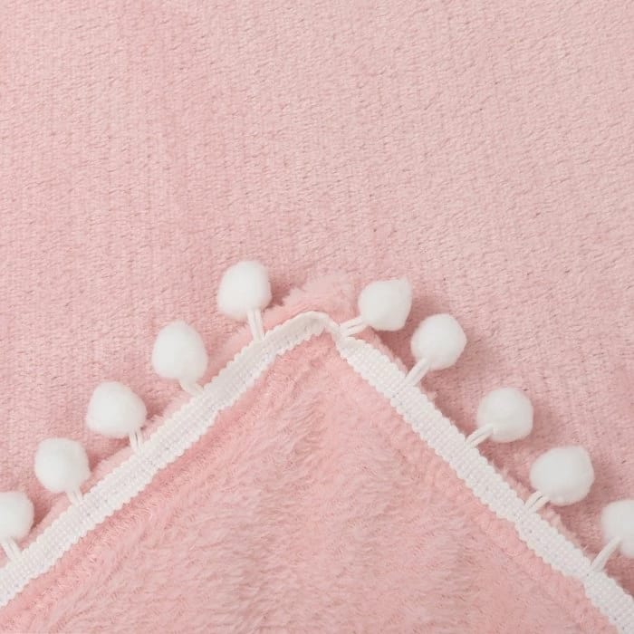 ПЛЕД ЭТЕЛЬ С БАМБОШКАМИ 130Х180 СМ 100% П/Э, ВЕЛСОФТ ПЕРСИКОВЫЙ 2853354, норма - фото 1